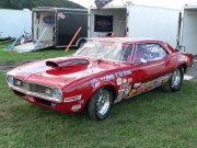 Red 1968 Camaro Drag Car